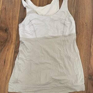 Lululemon Light Gray & Ivory Athletic Tank Top